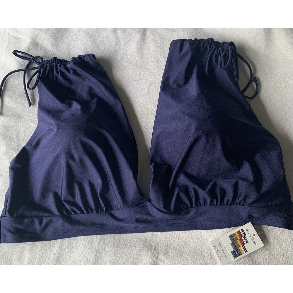 TIME AND TRU Navy Blue Ruched Plus BIKINI SWIM TOP Womens Sz 3X Brand New - Picture 10 of 12